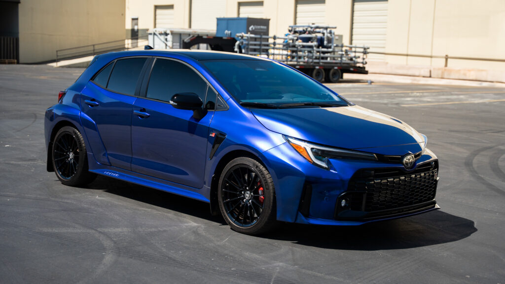 Blue PPF on Corolla GR from STEK