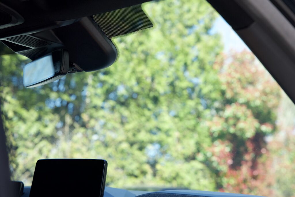 NEX+ Curve Clarity looking through windshield of Ford Mach E